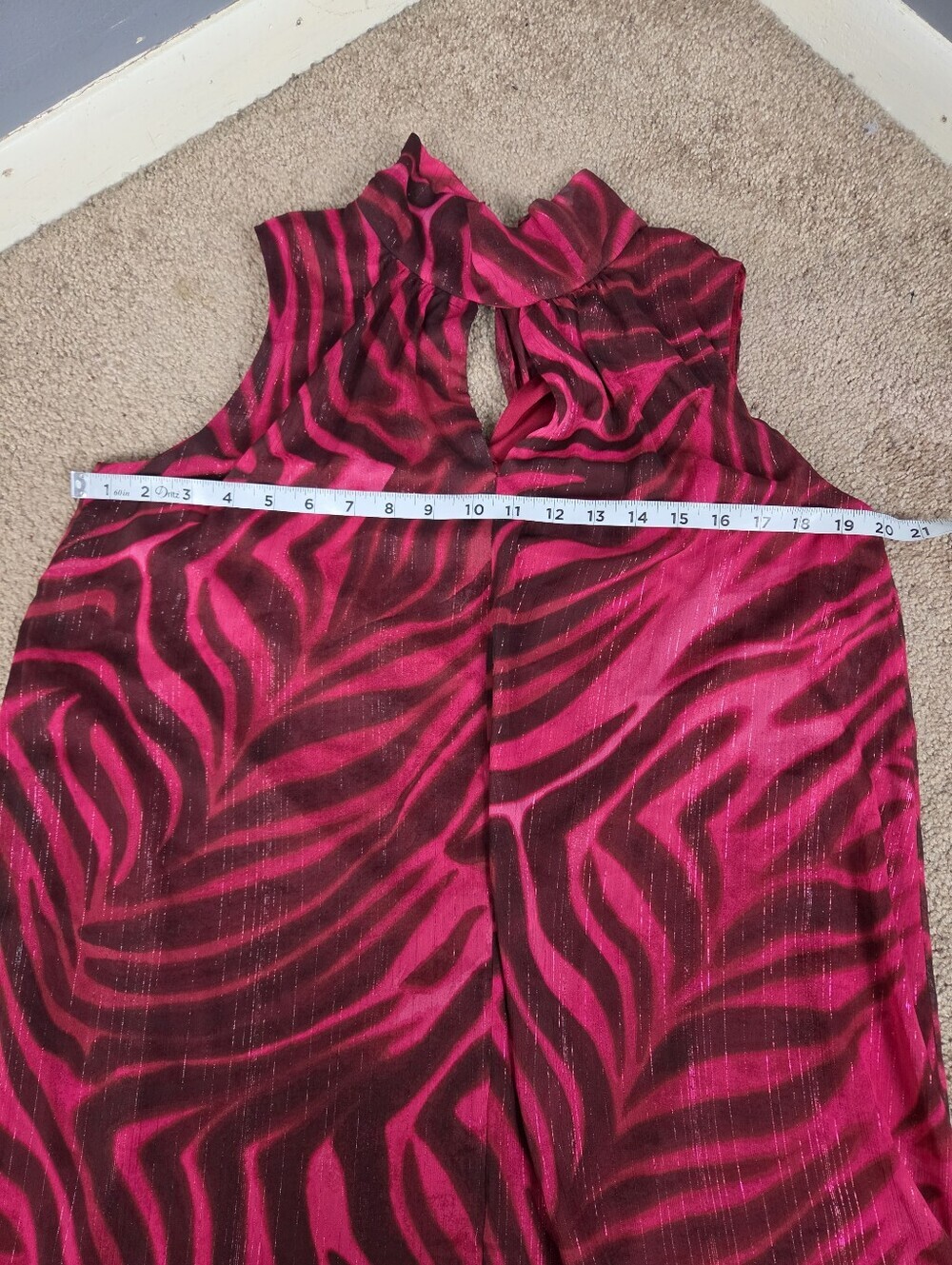 London Times Red A-line Sleeveless Dress - Picture 8 of 9
